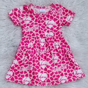 Pink Leopard heart Barbie Dress